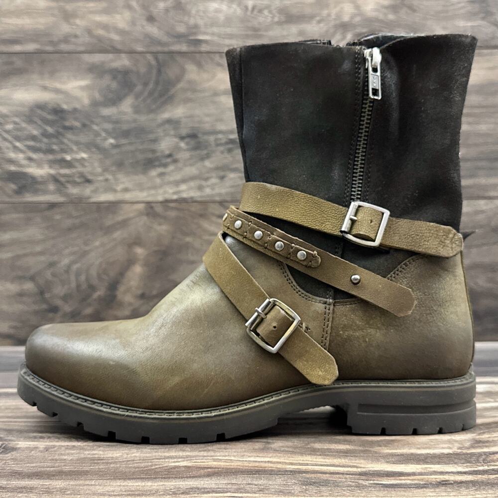 ❌SOLD❌NIB Roan by Bed Stu 8.5 Anabella Brown Washed Suede Leather Biker Boots - Picture 4 of 11